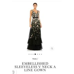 NWOT Mac Duggal embellished A line dress